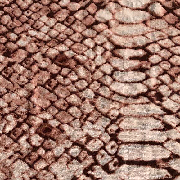 Kenar Sleeveless Top Brown Snakeskin Print Heavily Wood Beaded Neckline XL - Picture 3 of 9